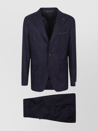 Eleventy wool silk linen slim-fit single-breasted suit