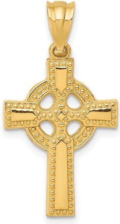 Diamond2Deal 14k Yellow Gold Celtic Cross Pendant