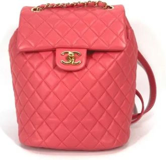 Chanel Pre-owned Leather chanel-bags - Dames - Vintage Rugzakken - Roze - ONE Size - Vintage