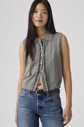 Levi's Top chaleco Supersoft Mini Ruffle - Mujer - XS - Gris / Dark Heather Grey