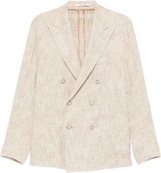 Tagliatore Darrel Blazer - Heren - Blazers - Beige - 2XL - Leer - Jassen