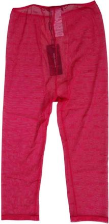 Dolce & Gabbana Fuchsia Kant Strakke Midi Broek - Dames - Straight fit broeken - Rood - S - Broeken