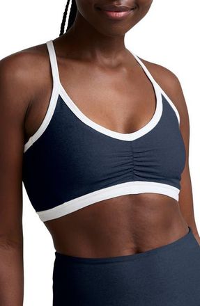 Beyond Yoga Outline Space Dye Sports Bra in Nocturnal Navy at Nordstrom, Size X-Large
