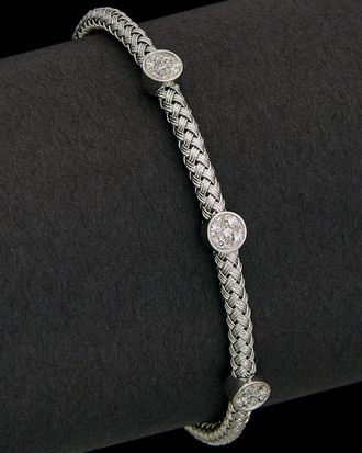Meshmerise 18K Over Silver 0.20 Ct. Tw. Diamond Bangle