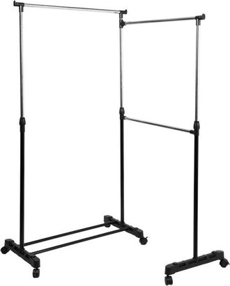 Trade Shop Trade Shop - Percha De La Capa De Acero Ajustable Con Ruedas Giratorias Estante Descansa