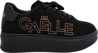 Ga&euml;lle Paris Logo Embossed Leather Sneakers Addict - Dames - Sneakers - Zwart - 39 EU - Leer - Schoenen