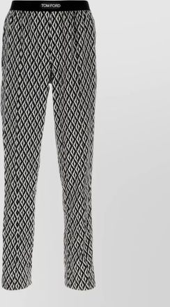 Tom Ford silk printed straight-leg trousers