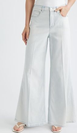 Spanx Lightweight High Waist Superwide Jeans in Sea Breeze at Nordstrom, Size X-Small