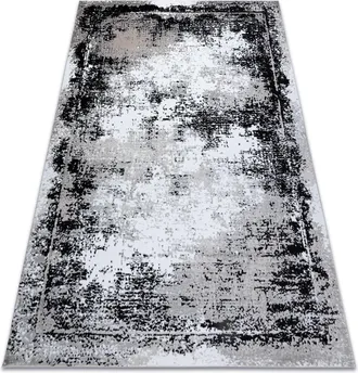 RugsX Rugsx - Alfombra Gloss Moderno 8493 78 Vintage, Elegante, Marco Gris / Negro Grey 80x150 Cm