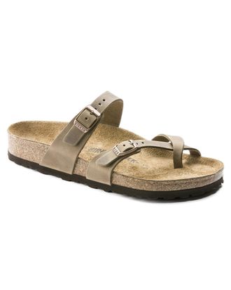 Birkenstock Womens Mayari Tobacco Brown Sandals in Sage Green Leather - Size UK 4.5