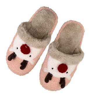 Generic womens slippers size 6,Christmas Slipper for Women Men UK Fashion Unisex Fluffy Home Slipper Autumn Indoor Cozy Non-Slip Thick Sole Heart Reindeer Coo