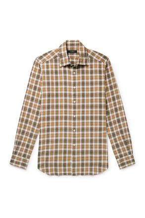 Slowear Glanshirt Slim-Fit Checked Cotton-Flannel Shirt