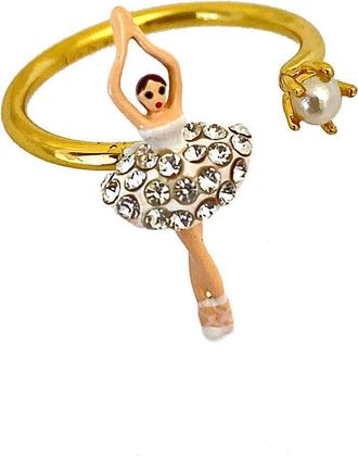 Les N&eacute;r&eacute;ides Ladies Adjustable Ring With Mini Ballerina