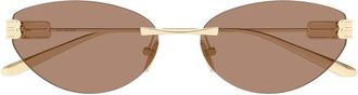 Balenciaga Zachte Cat-Eye Zonnebril - Dames - Zonnebrillen - Geel - ONE Size - Nylon - Accessoires