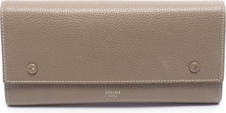Celine Gray Yellow Leather Long Wallet (Bi-Fold) (Pre-Owned)