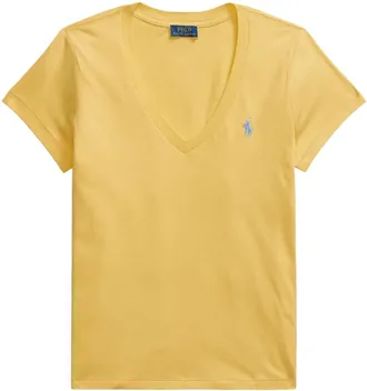 Polo Ralph Lauren logo t-shirt - women - Cotton - M - Yellow