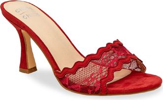 Chase + Chloe by Intouch Footwear Scalloped Lace Sandal in Red at Nordstrom Rack, Size 8.5