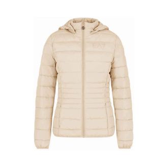 Emporio Armani Emporio Armani Ea7, Jassen, Dames, Beige, L, Gewatteerde jas met capuchon