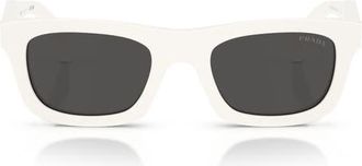 Prada 50mm Pillow Sunglasses in Talc /Dark Grey at Nordstrom