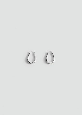 Mango Orecchini anelli rilievo argento - Donna - Taglia unica - MANGO