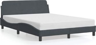 vidaXL Estructura De Cama Dover Terciopelo Gris Oscuro 137x190 Cm Vidaxl