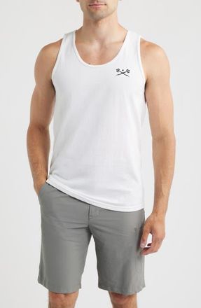 Dark Seas Go-To II Stock Cotton Tank in White at Nordstrom, Size Xx-Large