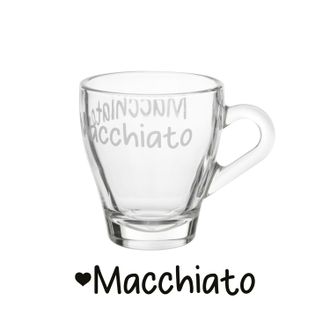KASANOVA Tazzina in vetro 125 ml scritta Macchiato