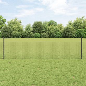 Berkfield Home Welded Wire Fence with 44 U Posts Grey 0.5x100 m Steel