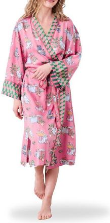 Printfresh Satin Robe in Pink Polish at Nordstrom, Size Xx-Small