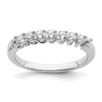 Diamond2Deal 14k White Gold Lab Grown Diamond 9-Stone Band Ring 1/2Ct Clarity- VS Color- G-H