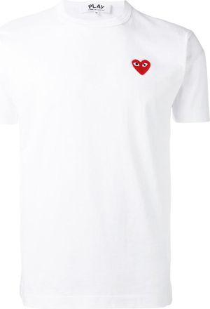 Comme Des Gar&ccedil;ons White Applique Logo T-shirt