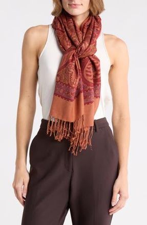 La Fiorentina Paisley Print Scarf in Rust at Nordstrom Rack