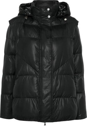 Patrizia Pepe Glanzende Nylon Puffer Jas - Dames - Winterjassen - Zwart - L - Nylon - Jassen