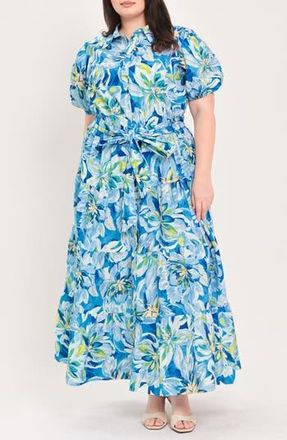 Flying Tomato Printed Maxi Dress in Blue Floral at Nordstrom Rack, Size 2 X