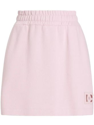 Dolce & Gabbana embroidered logo skirt - Pink