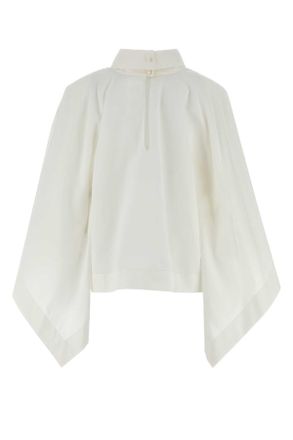 Carven Womens White Cotton Cape Exterior: Maglie Sweater