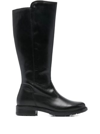 Keys zip calf leather boots - Black