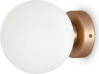 Maytoni Wandlampe Basic Form ø 15 cm, Gold/Opalglas