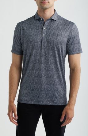 Johnnie-O Bars Open Performance Jersey Polo in Black at Nordstrom, Size X-Large