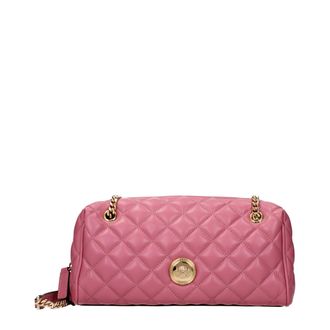 Versace Pink Leather Shoulder Womens Bag