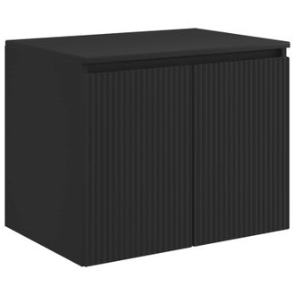 vidaXL Mueble De Ba&ntilde;o Montado En La Pared Negro 62,5 X 44,5 X 50 Cm Vidaxl