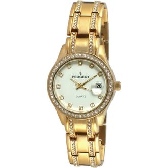 Peugeot Luxury Swarovski Crystal Bracelet Watch- 30MM in Gold at Nordstrom