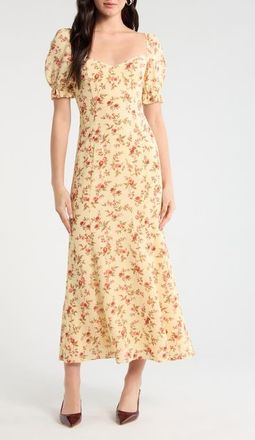 Reformation Gloria Floral Puff Sleeve Dress in Wistful at Nordstrom, Size 12