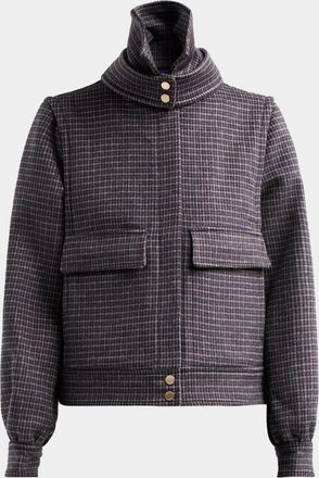 Soia & Kyo Gene-MC Mini-Check Wool Bomber Blouson