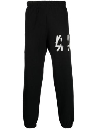 44 Label Group Trainingsbroek met logoprint - Zwart