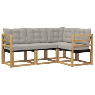 vidaXL Conjunto De Sof&aacute;s De Exterior 4 Pcs Blanco Y Gris Claro Vidaxl