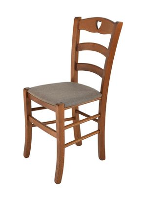 Tommychairs Tommychairs Silla Cuore En Haya Color Nuez Claro, Asiento Tela Corzo
