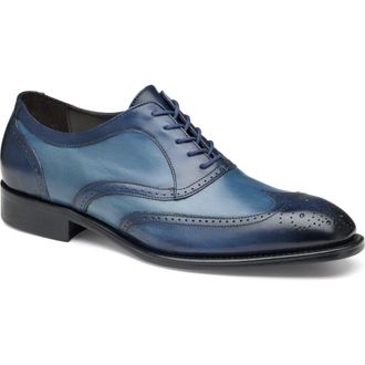 Johnston & Murphy Ellsworth Wingtip Derby in Navy Italian Calfskin at Nordstrom, Size 11.5