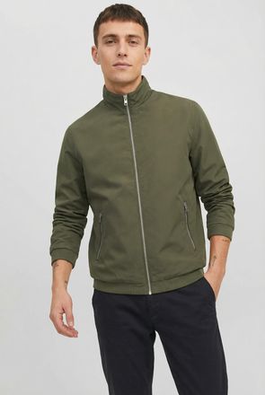 Jack & Jones Plus Size Blouson JJERUSH HARRINGTON BOMBER NOOS PLS, Herren, Gr. 4XL, dusty olive, Web, Obermaterial: 100% Polyester, JACK & JONES PLUSSIZE, unifarben, regular
