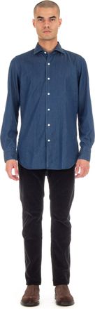 Finamore Twill Denim Tailored Shirt Milano Line